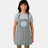 Digital Swirl Aqua und Dusty Pink Muster Schürze (Insitu)