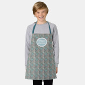 Digital Swirl Aqua und Dusty Pink Muster Schürze (Getragen)