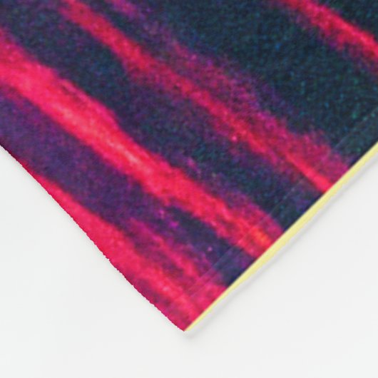 Digital Synthwave Sunset Sea Reflection Fleecedecke (Ecke)