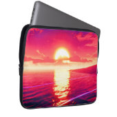 Digital Synthwave Sunset Sea Reflection Laptopschutzhülle (Vorne Rechts)