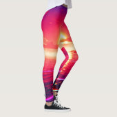 Digital Synthwave Sunset Sea Reflection Leggings (Rechts)