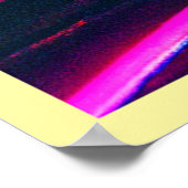 Digital Synthwave Sunset Sea Reflection Poster (Ecke)