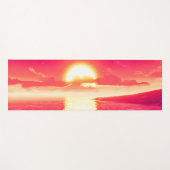 Digital Synthwave Sunset Sea Reflection Yogamatte (Vorderseite (Horizontal))