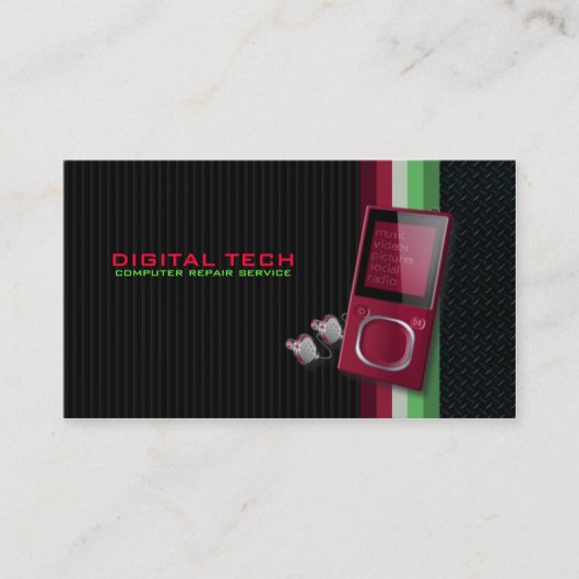 Digital Tech. Pod Business Cards Visitenkarte (Vorderseite)