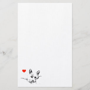 Digital-Tinten-Zeichnen eines Westie Hundes, Briefpapier