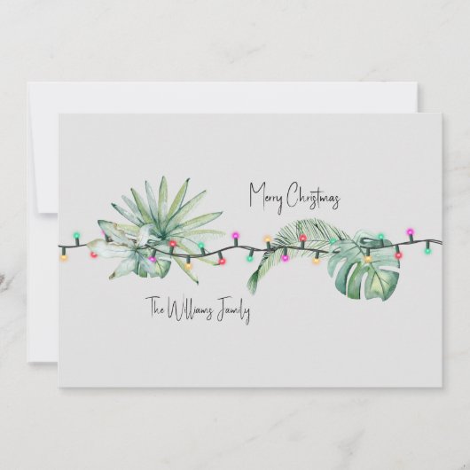 Digital Tropical Folies & Lights Weihnachtskarte Einladung (Vorderseite)