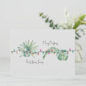 Digital Tropical Folies & Lights Weihnachtskarte Einladung (Stehend Vorderseite)