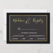 DIGITAL UAWG Edgy Black Foto Monogram Fab CARD Einladung (Rückseite)
