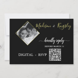 DIGITAL UAWG Edgy Black Foto Monogram Fab CARD Einladung