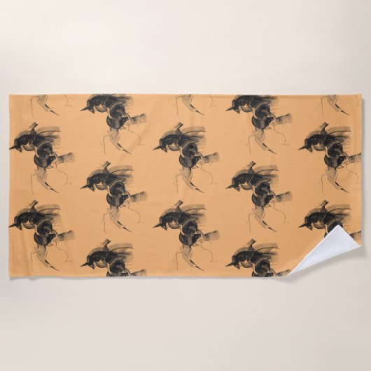 Digital Unicorn Abbildung: Benutzerdefinierte Hint Strandtuch (Vorderseite)