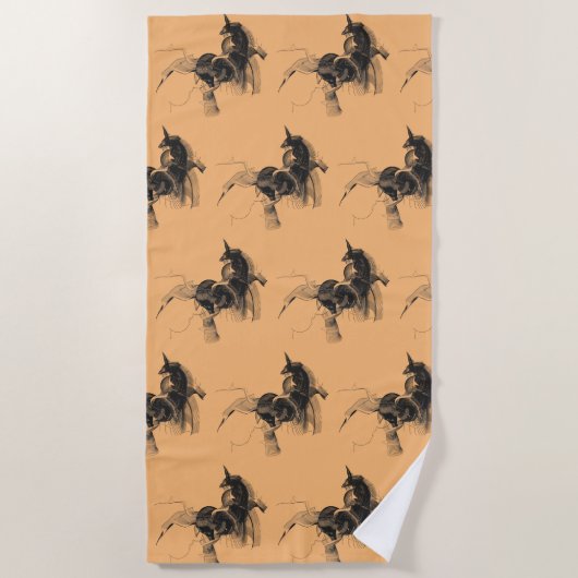 Digital Unicorn Abbildung: Benutzerdefinierte Hint Strandtuch (Vorderseite)