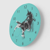 Digital Unicorn Große Wanduhr (Winkel)