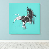 Digital Unicorn Leinwanddruck (Insitu (Holzboden))
