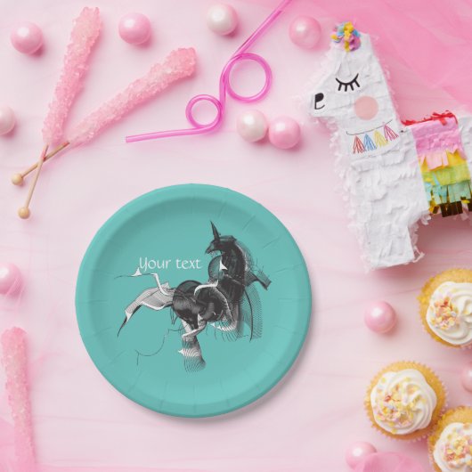 Digital Unicorn Pappteller (Party)