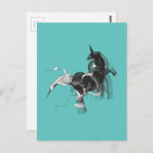 Digital Unicorn Postkarte (Vorne/Hinten)