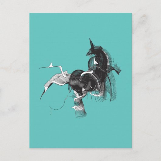 Digital Unicorn Postkarte (Vorderseite)