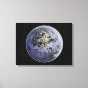 Digital verbesserte Abbildung der Vollerde Leinwanddruck