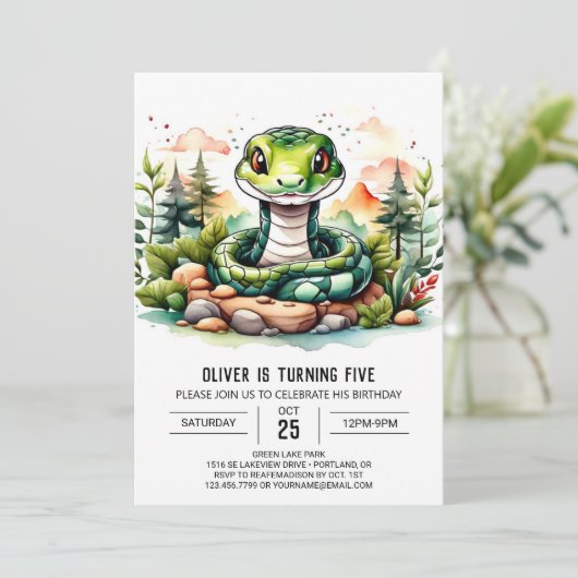 Digital Viper Kindergeburtstag Celebration Einladung (Stehend Vorderseite)