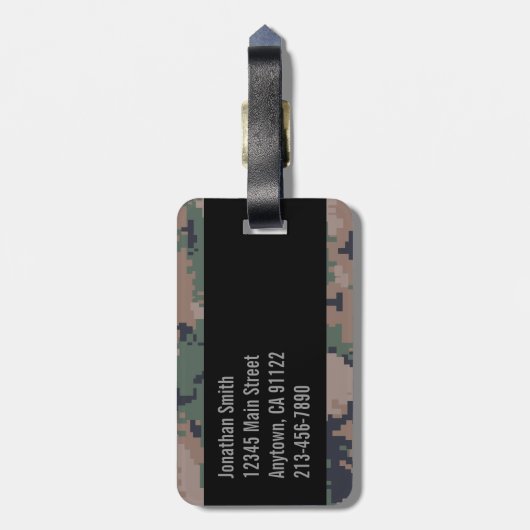 Digital-Waldtarnung kundengerecht Gepäckanhänger (Rückseite vertikal)