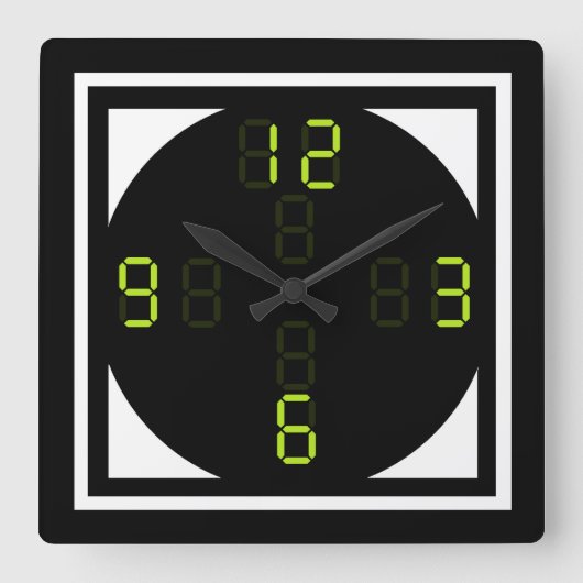 Digital Wall Clock Quadratische Wanduhr (Vorderseite)