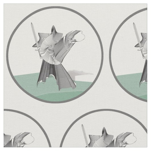 Digital Warrior Figure Circle Pattern Stoff (Nahaufnahme)