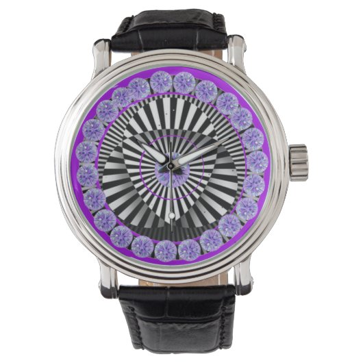 Digital watch fusion für Herren in Vintagem Schwar Armbanduhr (Vorderseite)