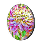 Digital Watercolor Dahlia-Geschenk Dartscheibe (Vorderseite rechts)