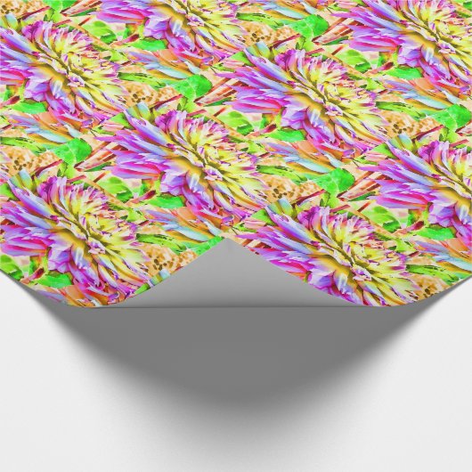 Digital Watercolor Dahlia-Geschenk Geschenkpapier (Ecke)