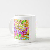 Digital Watercolor Dahlia-Geschenk Kaffeetasse (Vorderseite Links)