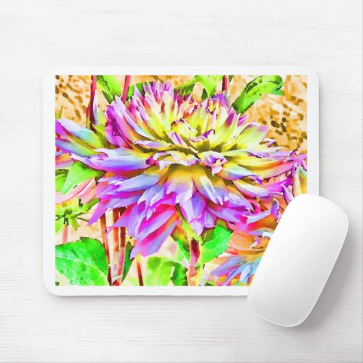 Digital Watercolor Dahlia-Geschenk Mousepad (Mit Mouse)