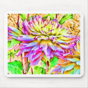 Digital Watercolor Dahlia-Geschenk Mousepad