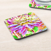 Digital Watercolor Dahlia-Geschenk Untersetzer (Linke Seite)