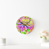 Digital Watercolor Dahlia Gift Runde Wanduhr (Zuhause)