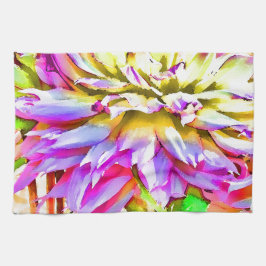 Digital Watercolor Dahlia Handtuch