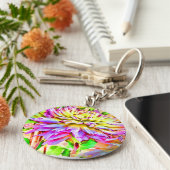 Digital Watercolor Dahlia Schlüsselanhänger (Seite)