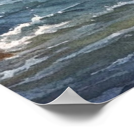 Digital Watercolor River Canoe Poster (Ecke)