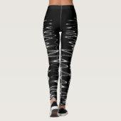 Digital Wavy Black Water Reflection von Tron Leggings (Rückseite)