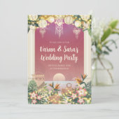 Digital Wedding Cocktail laden indische Hochzeit e Einladung (Stehend Vorderseite)