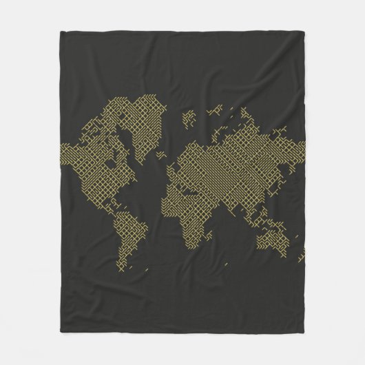 Digital-Weltkarte Fleecedecke (Vorderseite)