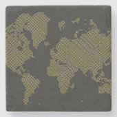 Digital-Weltkarte Steinuntersetzer (Vorderseite)