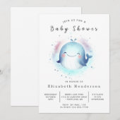 Digital Whale Baby Dusche Einladung (Vorne/Hinten)