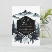 Digital Whimsical Mountain Wedding Save The Date (Stehend Vorderseite)
