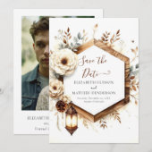 Digital Whimsical Rustic Wedding Save The Date (Vorne/Hinten)