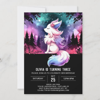Digital Whimsical Wolf Geburtstag Einladung
