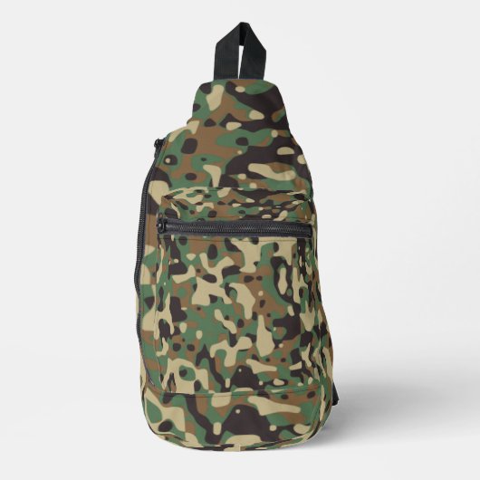 Digital Woodland Military Camouflage Pattern Crossbody Bag (Vorderseite)