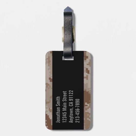 Digital-Wüsten-Tarnung kundengerecht Gepäckanhänger (Rückseite vertikal)