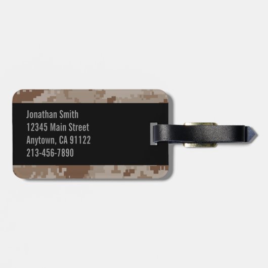 Digital-Wüsten-Tarnung kundengerecht Gepäckanhänger (Rückseite horizontal)