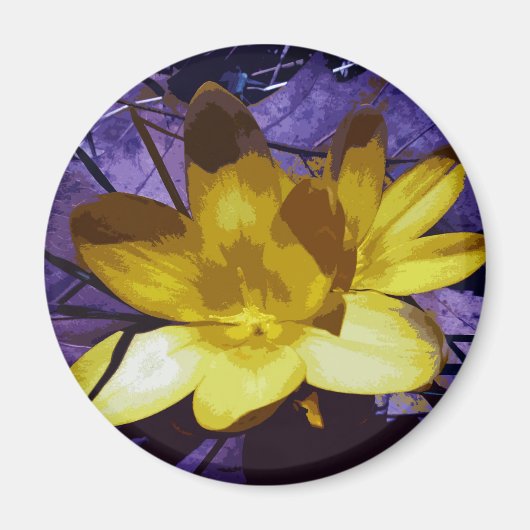 Digital Yellow Crocus Magnet (Vorne)