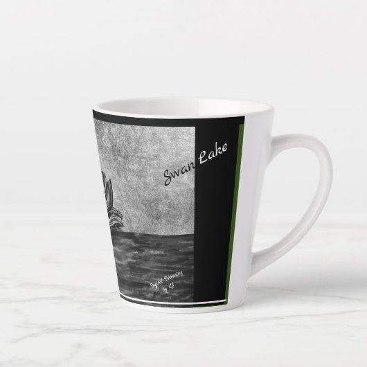 Digital zeichnend Swan Lake LS Latte Tasse (Rechts)
