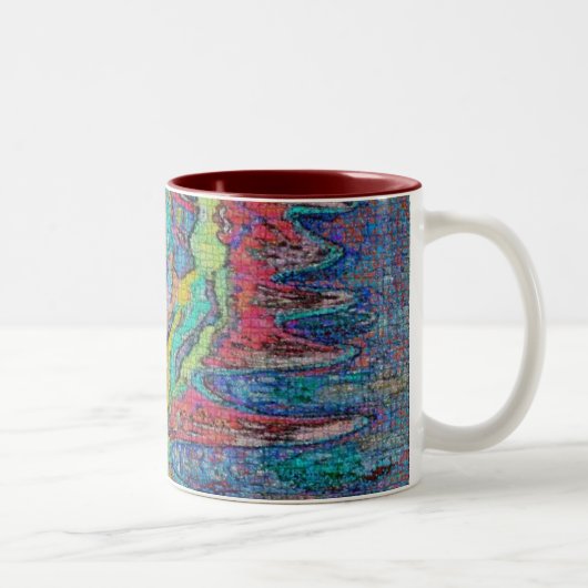 Digital-Zeit-Riss Zweifarbige Tasse (Rechts)